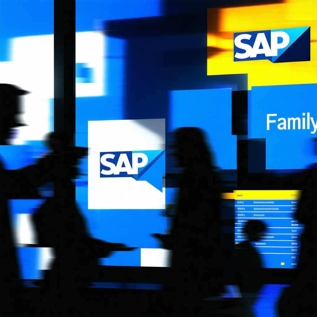 customer from SAP family i need logo only so be sure to make it abstract but with SAP logo inside